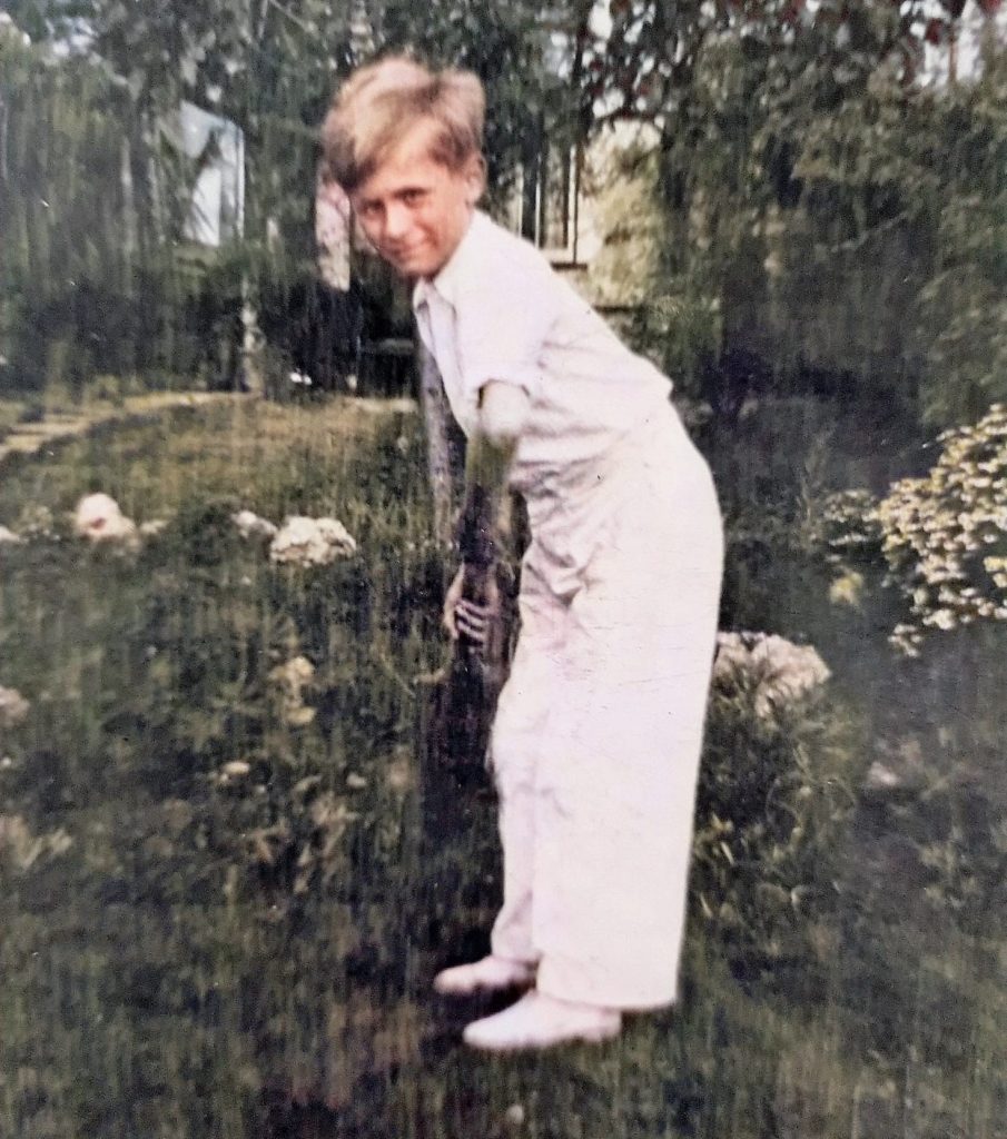 Ron Barney as a boy